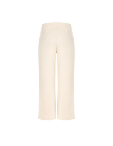 Cropped Palace Trousers In Scuba Crepe With Elasticated Waistband Rinascimento