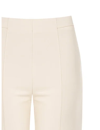 Pantaloni Palazzo Cropped In Scuba Crepe Con Elastico In Vita Rinascimento