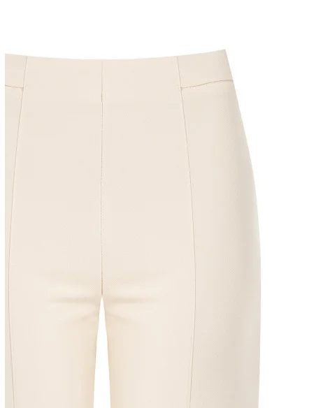 Pantaloni Palazzo Cropped In Scuba Crepe Con Elastico In Vita Rinascimento
