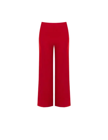 Cropped Palace Trousers In Scuba Crepe With Elasticated Waistband Rinascimento