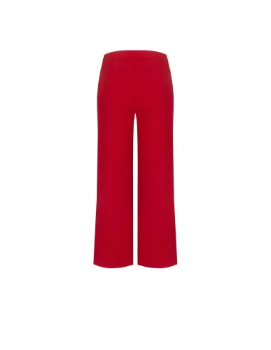 Cropped Palace Trousers In Scuba Crepe With Elasticated Waistband Rinascimento