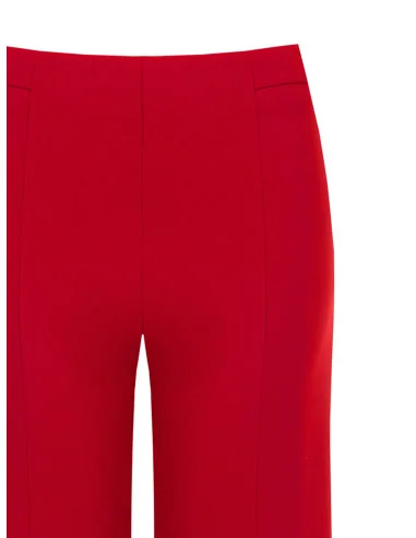 Cropped Palace Trousers In Scuba Crepe With Elasticated Waistband Rinascimento