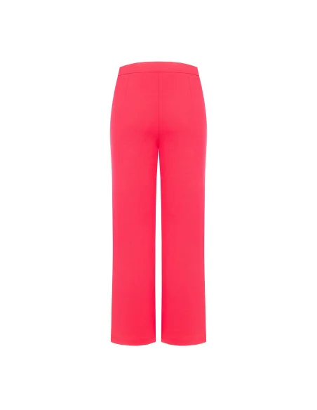 Pantaloni Palazzo Cropped In Scuba Crepe Con Elastico In Vita Rinascimento
