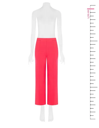 Cropped Palace Trousers In Scuba Crepe With Elasticated Waistband Rinascimento