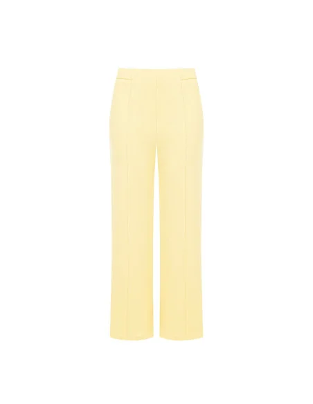 Cropped Palace Trousers In Scuba Crepe With Elasticated Waistband Rinascimento