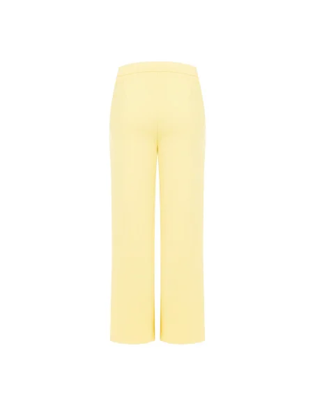 Cropped Palace Trousers In Scuba Crepe With Elasticated Waistband Rinascimento