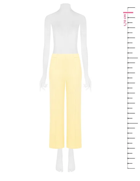 Pantaloni Palazzo Cropped In Scuba Crepe Con Elastico In Vita Rinascimento