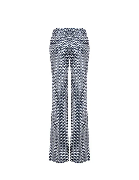 Pantaloni Palazzo In Scuba Crepe Stampato Rinascimento