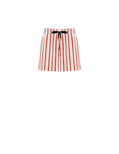 Pantalon court rayé avec élastique et lacets à la taille Rinascimento