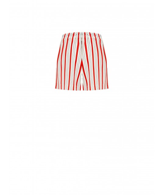 Short Striped Trousers With Elastic And Waist Laces Rinascimento