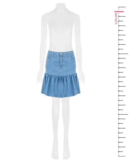 Minigonna Con Balza In Denim Elasticizzato Rinascimento