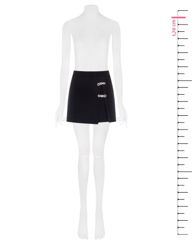 Minigonna Pantalone In Tessuto Bistretch Con Fiocchetti In Strass Rinascimento