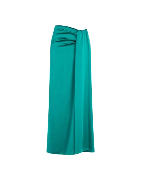 Rinascimento - Jupe longue drapée en satin roulé