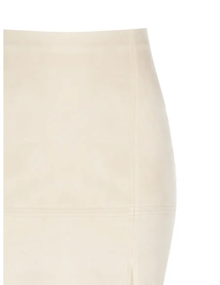 Faux Suede Pencil Skirt With Side Slit Rinascimento