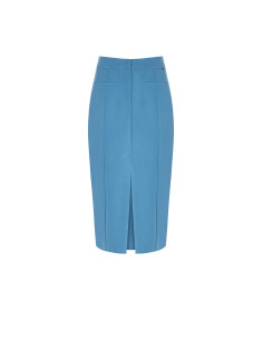 Technical Fabric Pencil Skirt With Front Slit Rinascimento