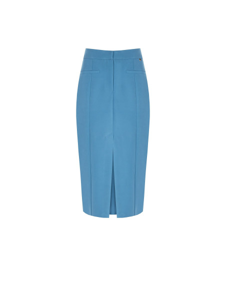 Technical Fabric Pencil Skirt With Front Slit Rinascimento