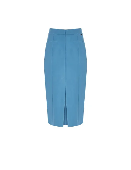 Technical Fabric Pencil Skirt With Front Slit Rinascimento