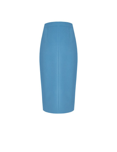 Technical Fabric Pencil Skirt With Front Slit Rinascimento