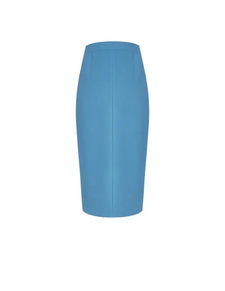 Technical Fabric Pencil Skirt With Front Slit Rinascimento