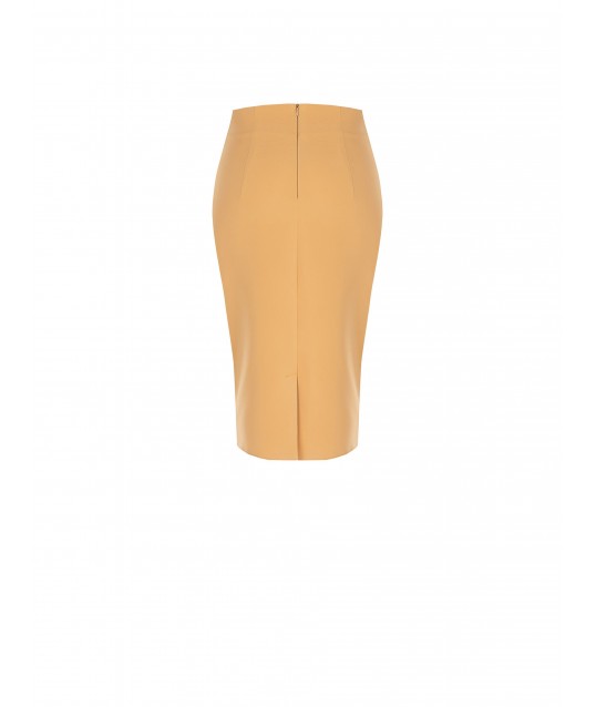 Jupe fourreau midi en tissu technique avec ceinture et boucle Rinascimento