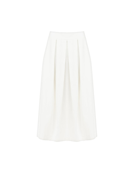 Pleated Denim Midi Skirt Rinascimento