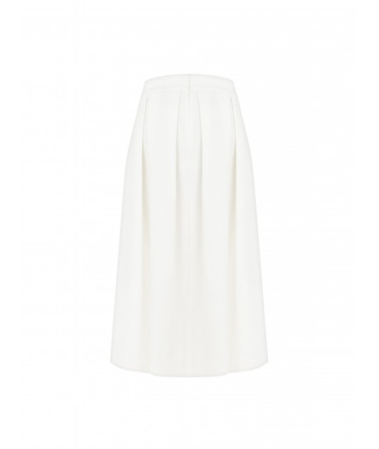 Pleated Denim Midi Skirt Rinascimento