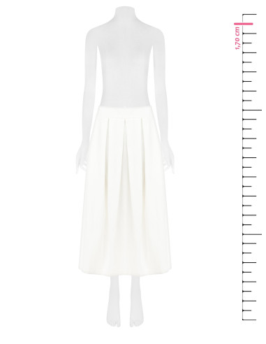 Pleated Denim Midi Skirt Rinascimento