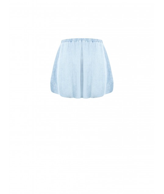 Denim Balloon Miniskirt With Pockets Rinascimento