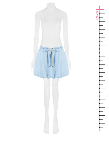 Denim Balloon Miniskirt With Pockets Rinascimento