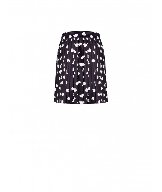 Rinascimento Hearts Satin Pleated Miniskirt