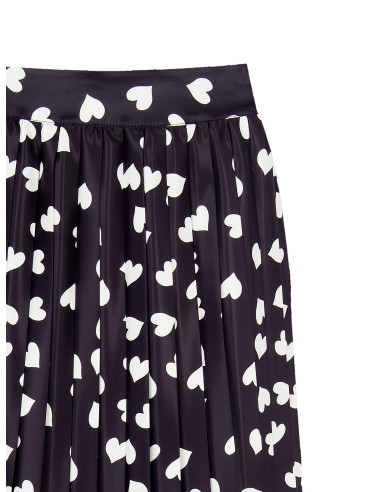 Minijupe plissée en satin Rinascimento Hearts