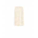 Gonna Midi A Ruota In Cotone Con Ricami Foglia E Nappe Rinascimento