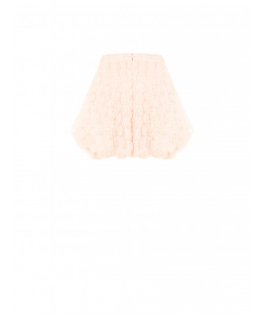 Balloon Skirt With Delicate Rose Tulle Three-Dimensional Effect Rinascimento