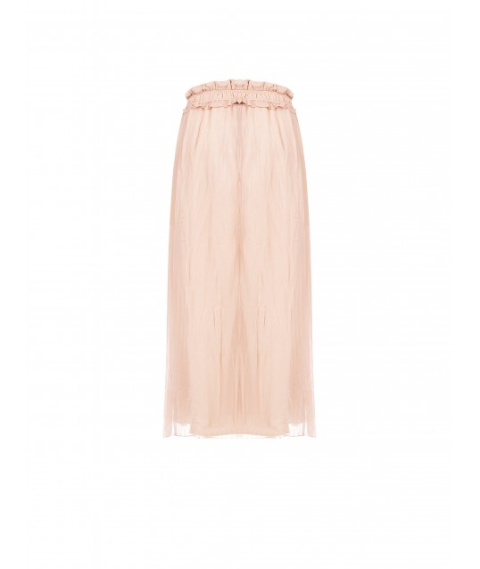 Georgette Long Skirt With Elastic And Waist Ruffle Rinascimento