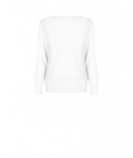 Barchetta Neck Sweater With Embroidered Logo Rinascimento