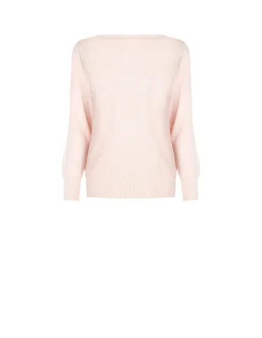 Barchetta Neck Sweater With Embroidered Logo Rinascimento