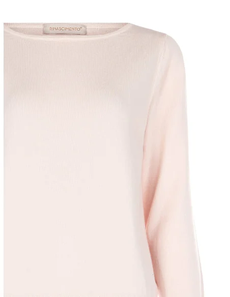 Barchetta Neck Sweater With Embroidered Logo Rinascimento