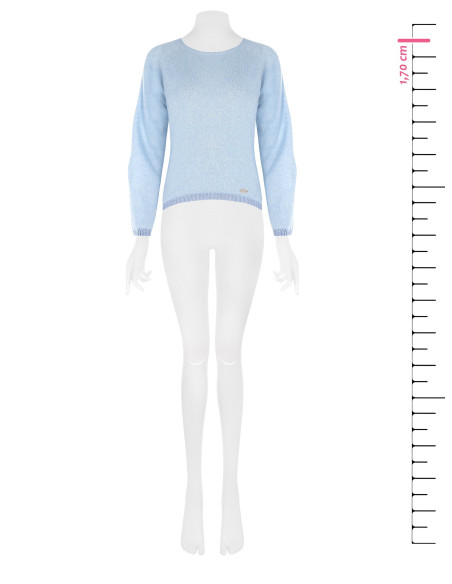 Crew-neck jumper with Lurex hems and Rinascimento logo plaque