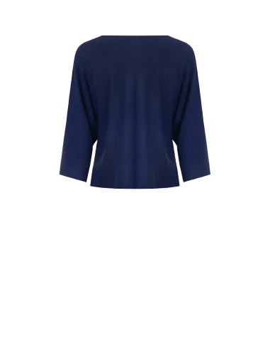Maglia Fluida Con Logo A Fori E Maniche A 3/4 Rinascimento