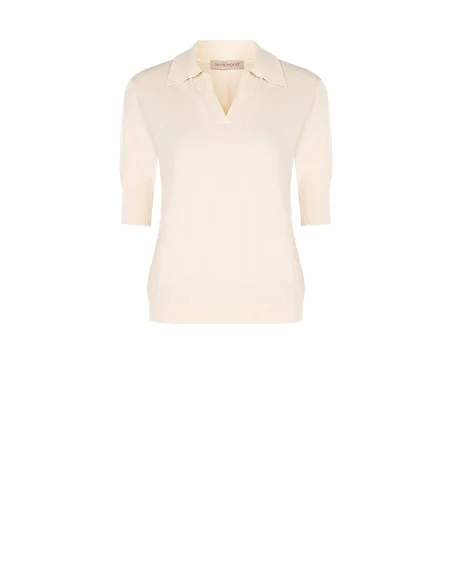 Polo en viscose avec logo Rr brodé Rinascimento