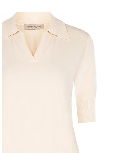 Polo en viscose avec logo Rr brodé Rinascimento