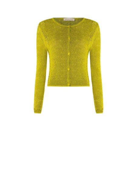 Cardigan Traforato In Misto Viscosa Con Un Filo Di Lurex Rinascimento