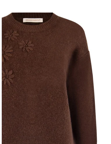 Maglione Ampio Con Fiori In Rilievo Rinascimento