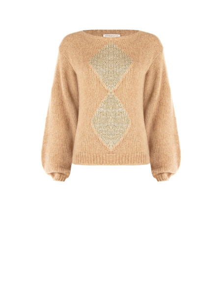 Jumper With Maxi Lurex Rhinestones Rinascimento