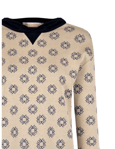 Hooded Sweatshirt And Logo Pattern Rr Rinascimento