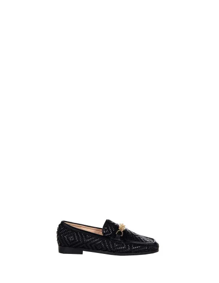 Rhombus Woven Fabric Loafers With Rr Metal Logo Finish Rinascimento