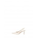 Slingback Décolleté With Navy Striped Medium Heel And Transparent Detail Rinascimento
