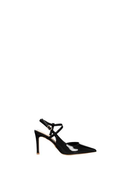 Décolleté Slingback Con Tacco Medio In Vernice Rinascimento