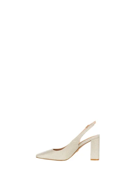 Glitter Slingback Décolleté With High Heel And Square Toe Rinascimento