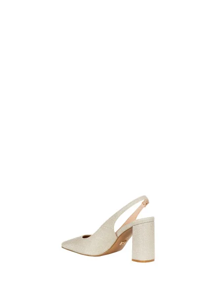 Décolleté Slingback Glitter Con Tacco Alto E Punta Quadrata Rinascimento
